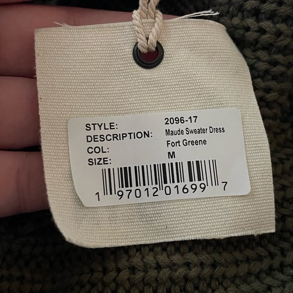 SER.O.YA x Revolve Maude Army Green Long Sleeve Bodycon Distressed sweater dress - Picture 9 of 10